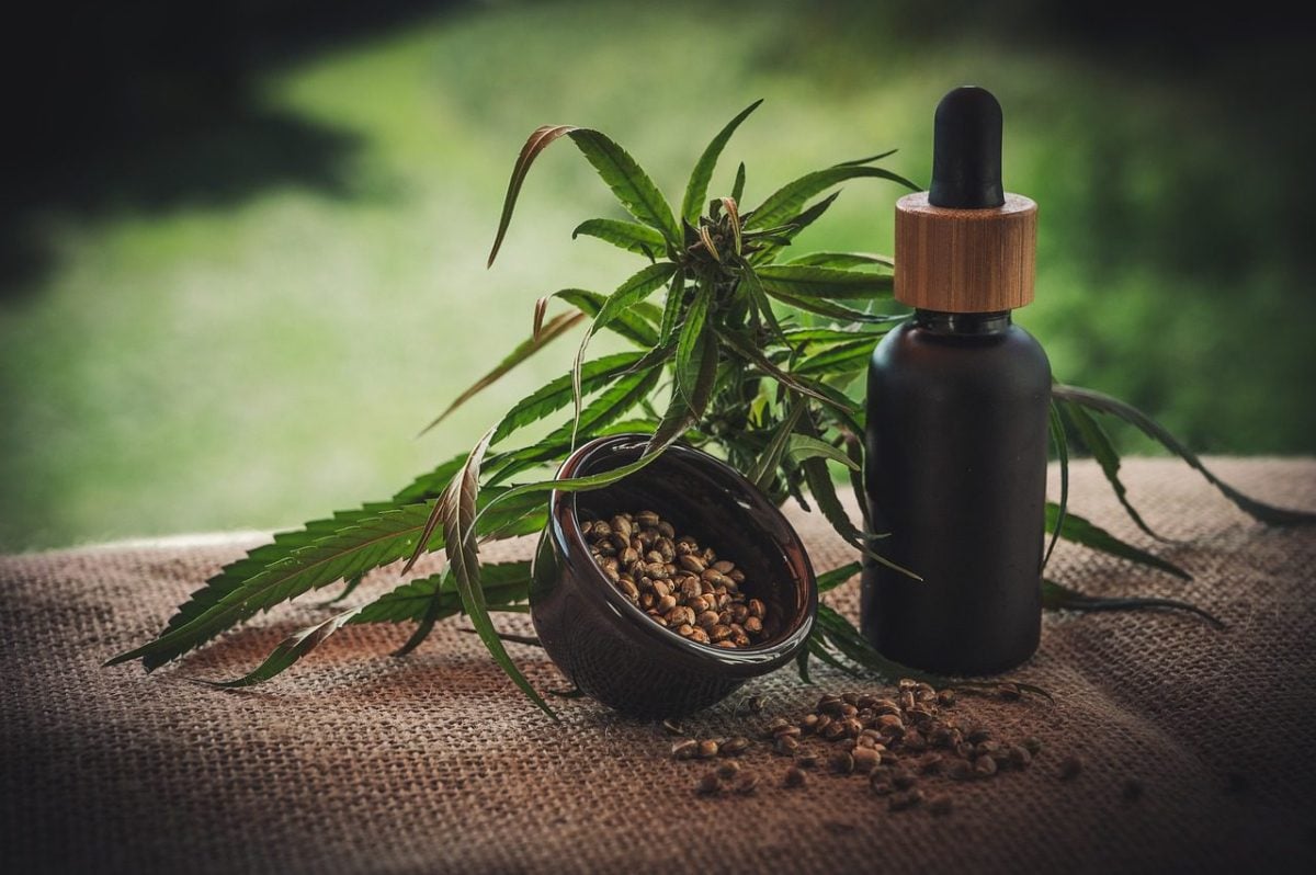 bottle of CBD oil for enlarged prostate and other issues